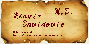 Miomir Davidović vizit kartica